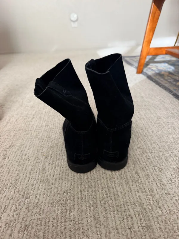 Ugg Josefene black oiled suede flat ankle combat Moto boots 8 - Image 12