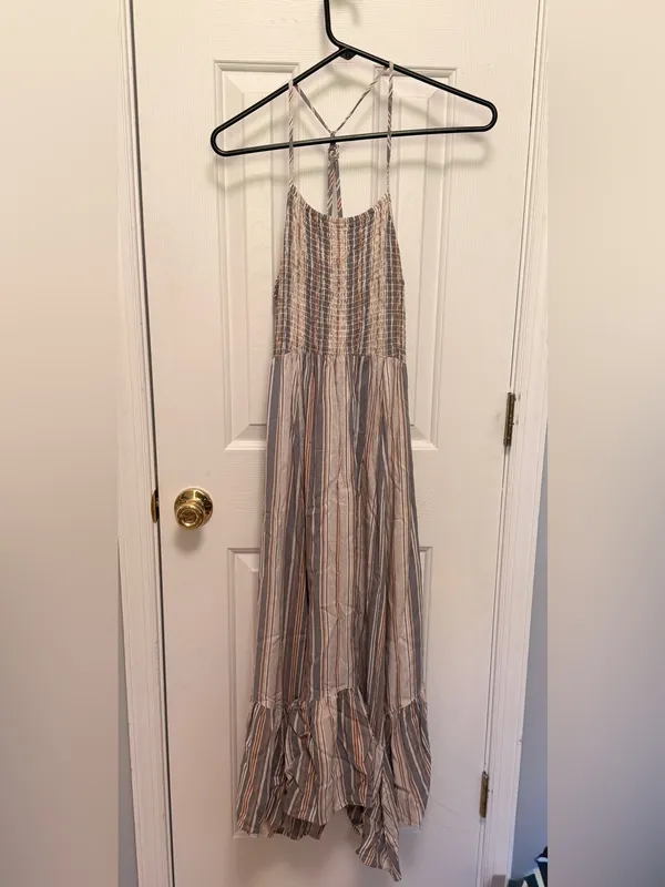 Angie‎ Striped Smocked Maxi Dress Small Boho Coastal S - Image 3