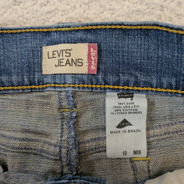 Levis Womens Medium Wash Denim Mini Skirt Raw Hem Blue Size 10‎ MIS - Image 4
