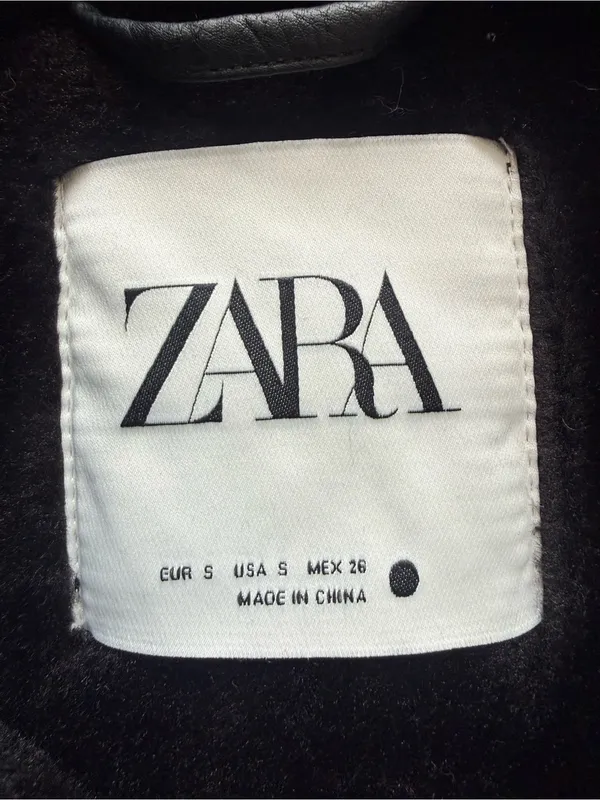 Zara Faux Leather/Fur Black Biker Jacket Size Small - Image 7