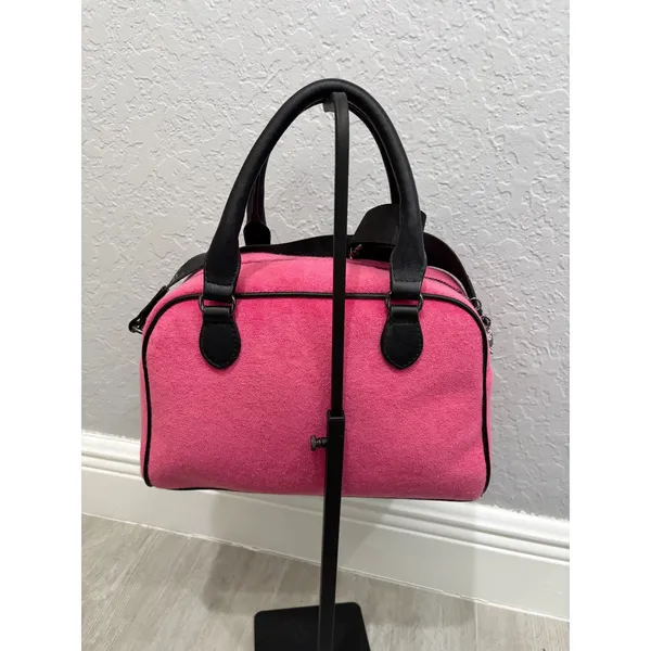 Juicy Couture Raising Star Bowler Bag Satchel New with Tags Pink Black - Image 5