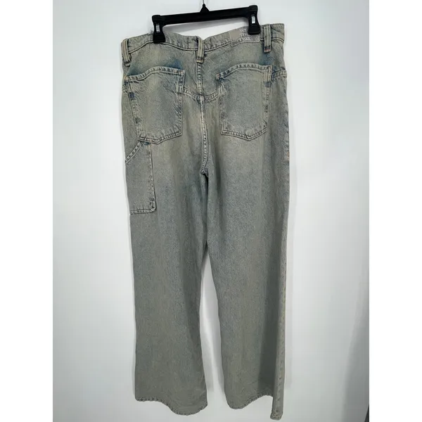 We The Free Free People Wide Leg Carpenter Jean Women 30 Light Wash High Rise - Image 2