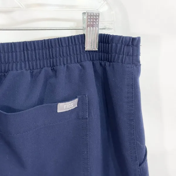 FIGS Large Scrub Pants Navy Blue Elastic Waist Cargo Pocket Medical Uniform 1426 - Image 10