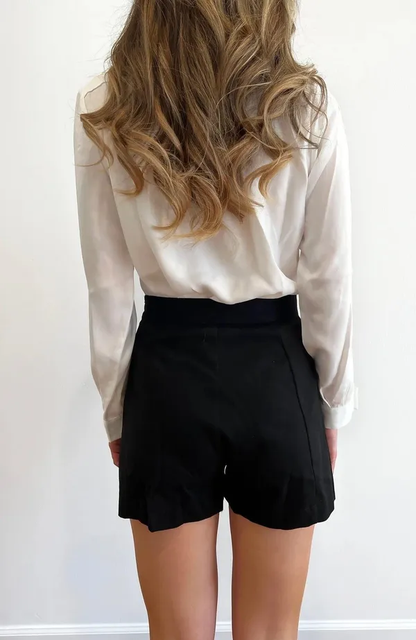 High Waist Gold Button Shorts - Image 2