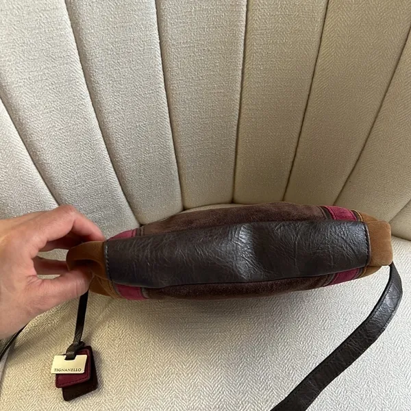 Tignanello Women’s Striped Suede Crossbody Bag Womens Multicolor Elegant Purse - Image 5