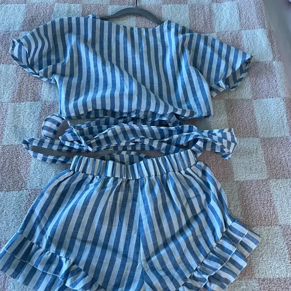 ZARA Blue and White Striped Two-Piece Set - Image 6