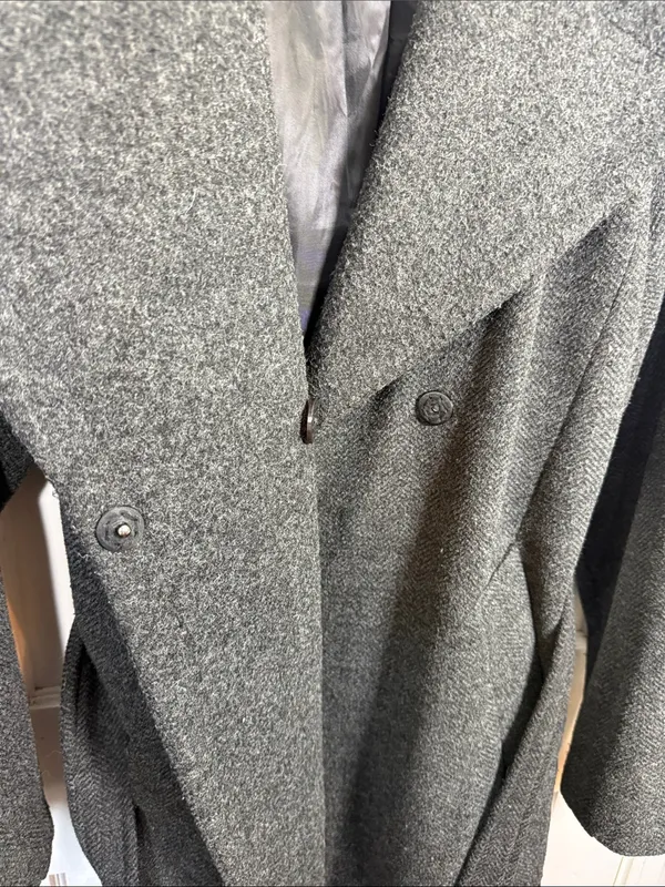 SAM EDELMAN Gray Peacoat Single Breasted Notched Collar Winter Coat Sz M - Image 5