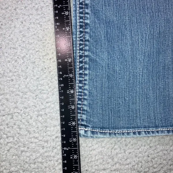Hydraulic Y2K Bootcut Jeans 8 30x31 Low Rise Fleur De Lis Embellished McBling - Image 6