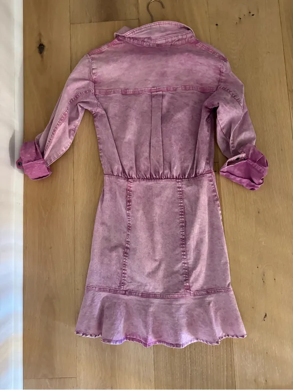 Fate Purple Washed Denim Dress - Image 4