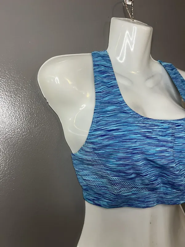 Avia Sports Bra Womens Large Blue Racerback Seamless Ventilated Stretch - Image 2