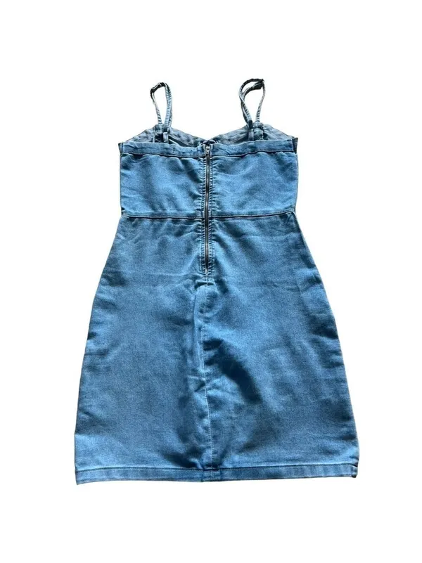 Blue Steel Denim Mini Dress Small - Image 2