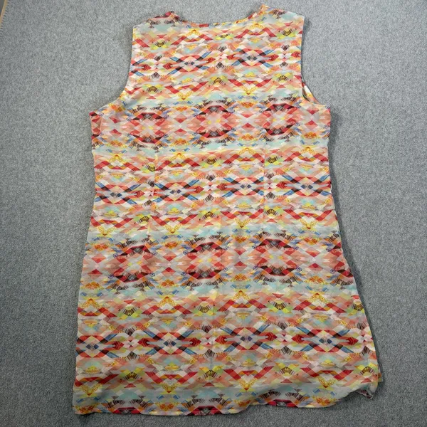 Cabi Women's Large Avery Aztec Geometric Sleeveless Blouse Top Sheer Button Up - Image 9