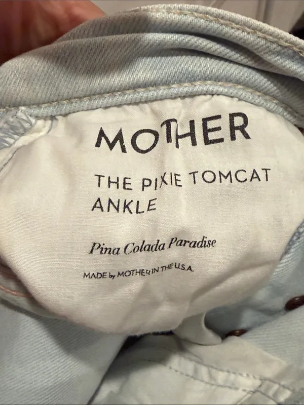 MOTHER the pixie tomcat ankle High-Rise Jeans pina colada paradise wash 25 - Image 6