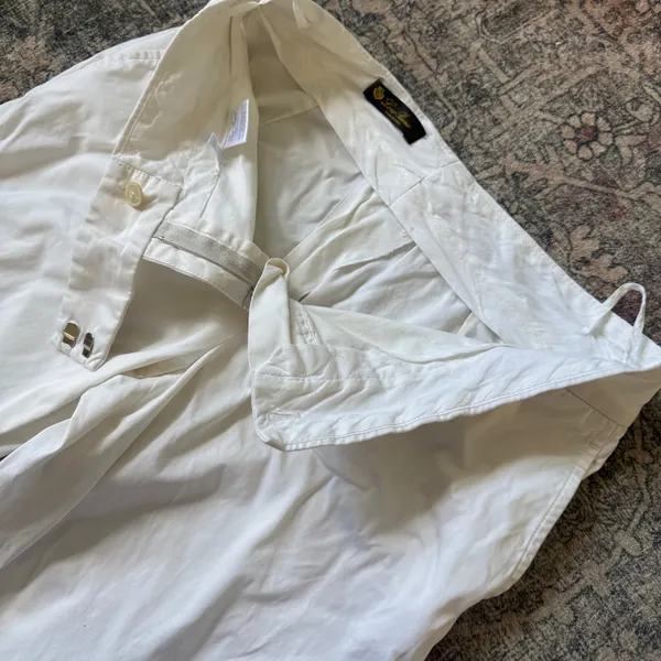 Loro Piana White Cotton Silk Blend Wide Leg Trousers Pants Italy Size 44 - Image 5