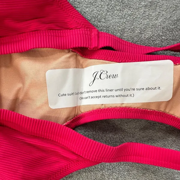 J Crew Ribbed Trim Hipster Bikini Bottom Pink Small BH485 Full Coverage New - Image 5