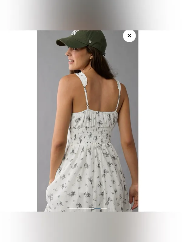 NWT AE Corset Floral Midi Dress White Medium American Eagle Maxi Sleeveless - Image 13