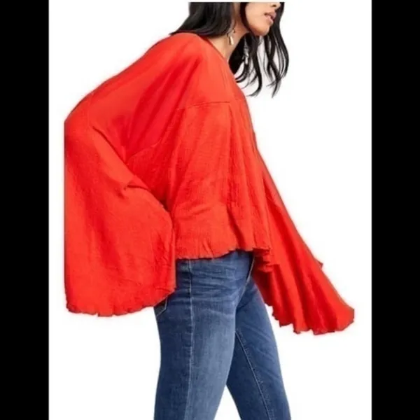 Free People On‎ The Weekend Blouse Persimmon NWT Size Small - Image 3