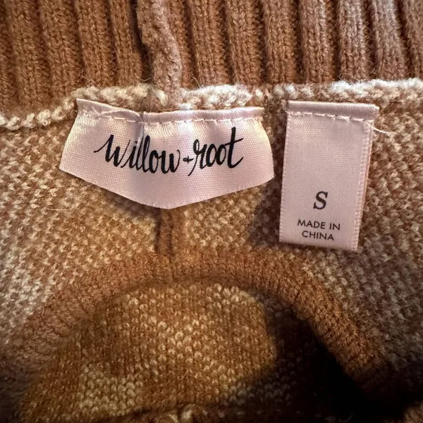 Buckle | Willow & Root Open Back Tie Sweater Brown Print Neutral Size Small BKE - Image 9