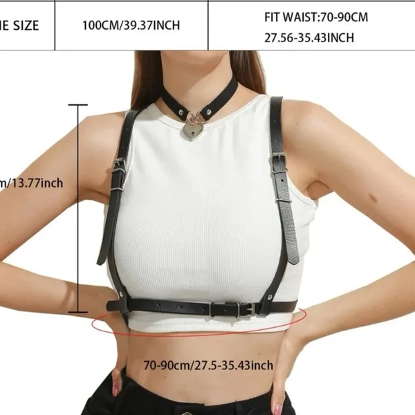 Black Harness Underbust Suspender belt New - Image 4