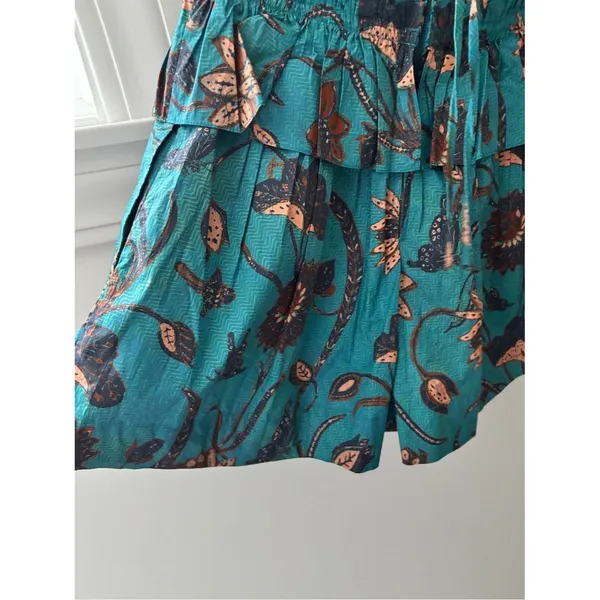 Ulla Johnson Isidro Romper Playsuit 6 Lagoon Teal Floral Print Resort Luxury - Image 11