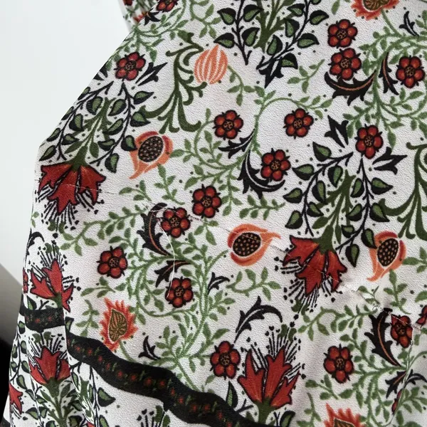 Max Studio Floral Bell Sleeve Pleated Peasant Blouse Large Multicolor Boho Comfy - Image 4