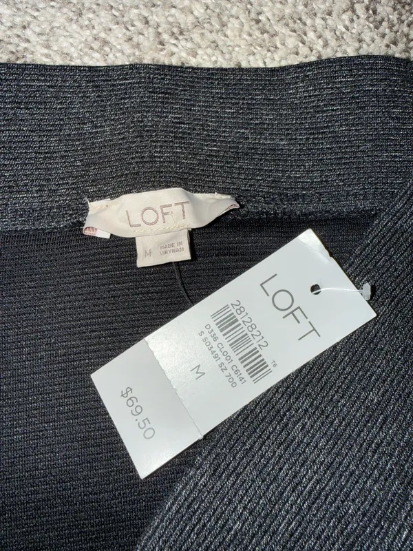 LOFT Charcoal A-Line Knit Skirt - Image 2