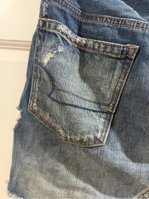 American Eagle Outfitters Blue Distressed Denim Mini Skirt Size 6 - Image 9