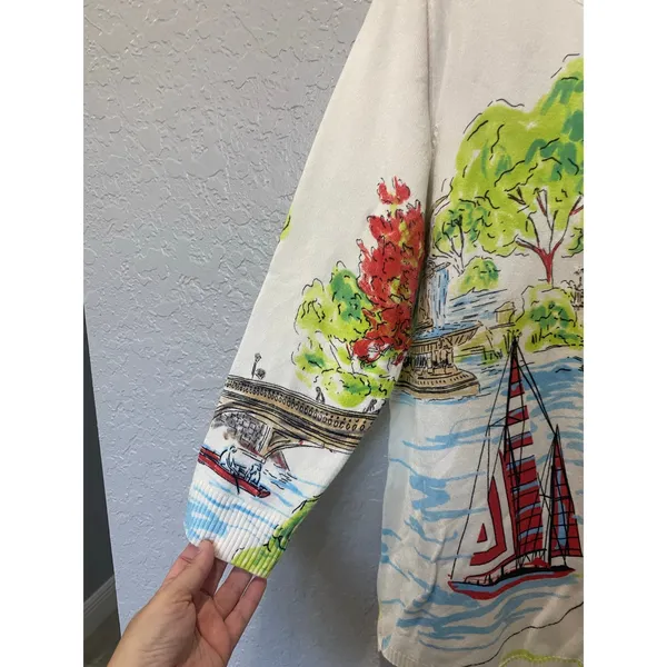 Joseph A Knit Sweater Top Sailboat Novelty NWT Size XL Preppy Artsy - Image 4
