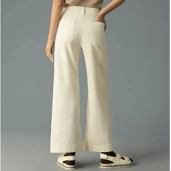 Maeve The Colette Cropped Wide Leg Corduroy Pants Women’s 20W Cream - Image 6