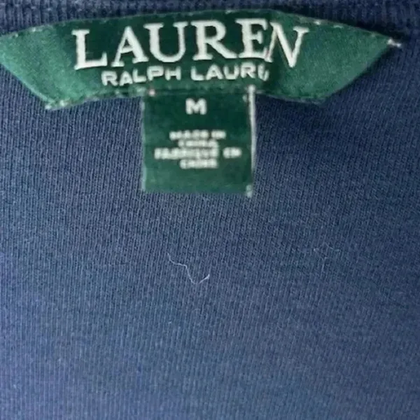 Lauren Ralph Lauren Navy‎ Scoop Neck Blouse- Size Medium - Image 3