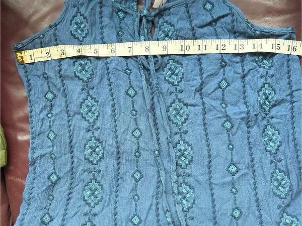 Blue society girls Embroidered Spaghetti Strap Tank Top - Image 6