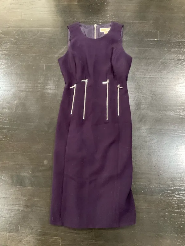 Michael Kors Vertical Zipper Back Sheath‎ Sleeveless Dress - Image 8