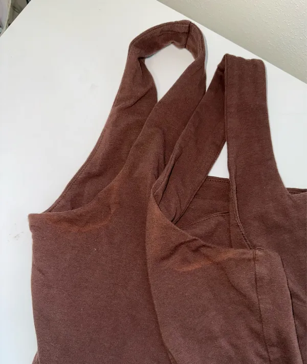 Old Navy Square Neck Tank Top Bodysuit Solid Brown Full Coverage - Image 6