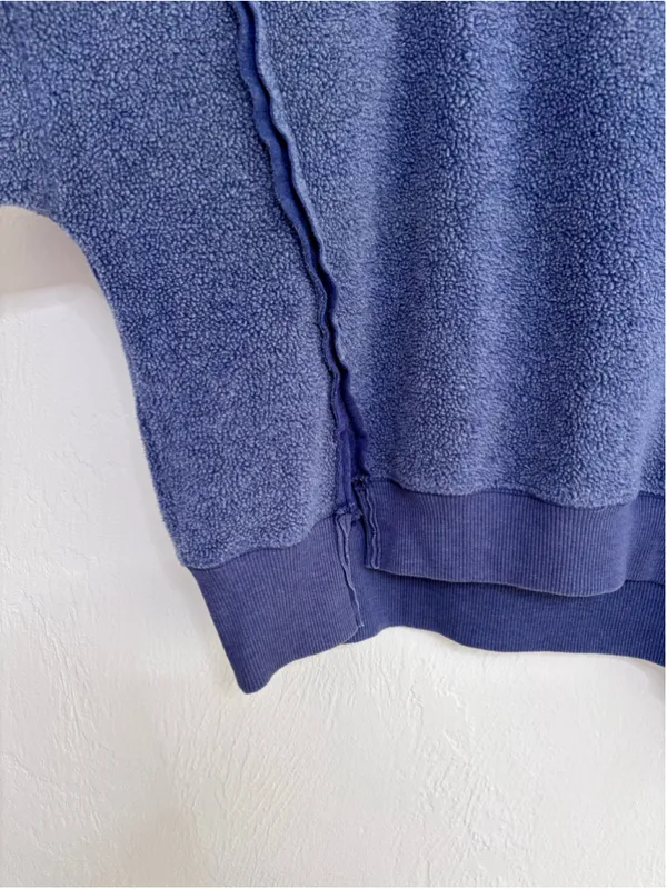 Women's American Eagle Big Hug Crewneck Blue Sweatshirt Oversized Open Size - Image 8