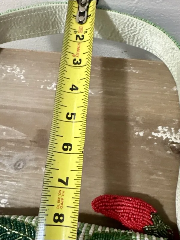 Viral Made in India Red Hot Chili Pepper Beaded Striped Shoulder Bag Charm NWT - Image 10