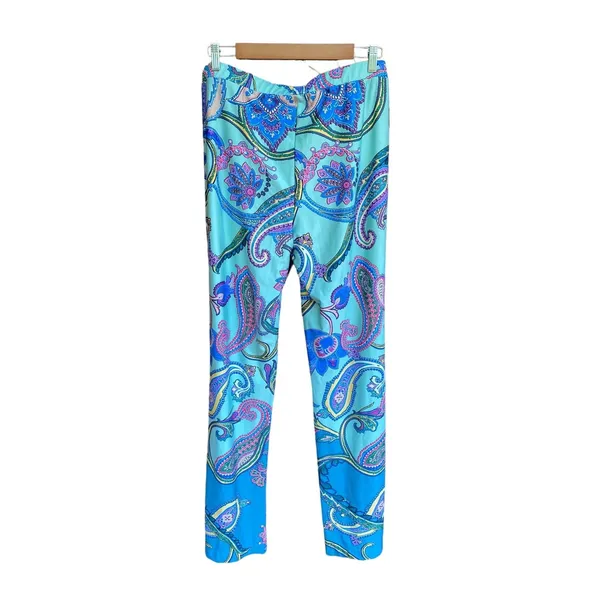 Spense colorful paisley comfort flowy pull on pants lounge boho festival Sz L - Image 3