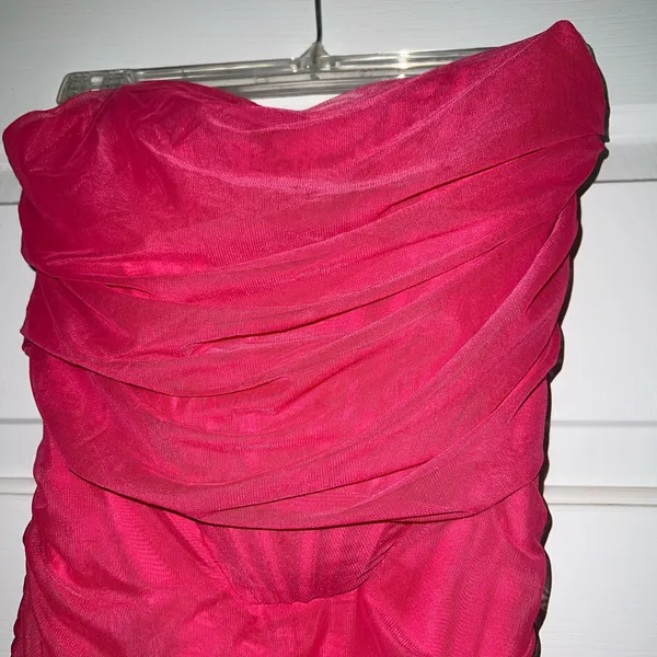 Superdown Sonya Bustier Mesh Dress in Hot Pink Size Small - Image 6