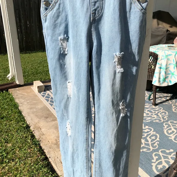 Vintage Denim Overalls Dungarees Distressed - Image 5