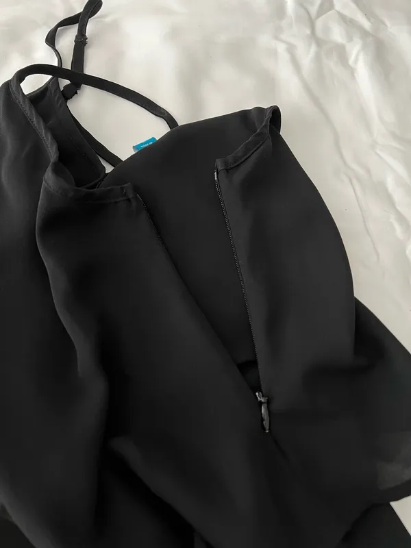 Black Layered Flowy Tank - Image 5