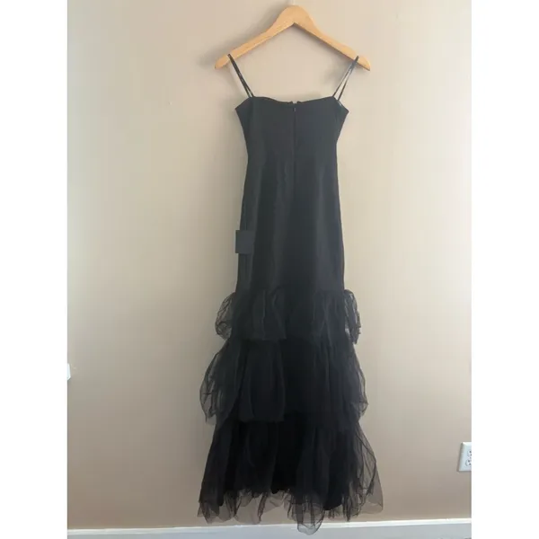 Lulus Dramatic Fanatic Black Strapless Tulle Trumpet Maxi Dress Size Small NWT - Image 5