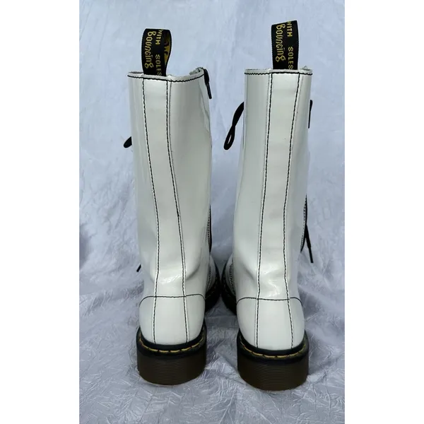 Dr Doc Martens 9733 Patent Lamper Boots with Zipper, White UK 6, US 8‎ Womans - Image 5