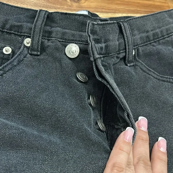 Princess Polly Black Denim Shorts - Image 4