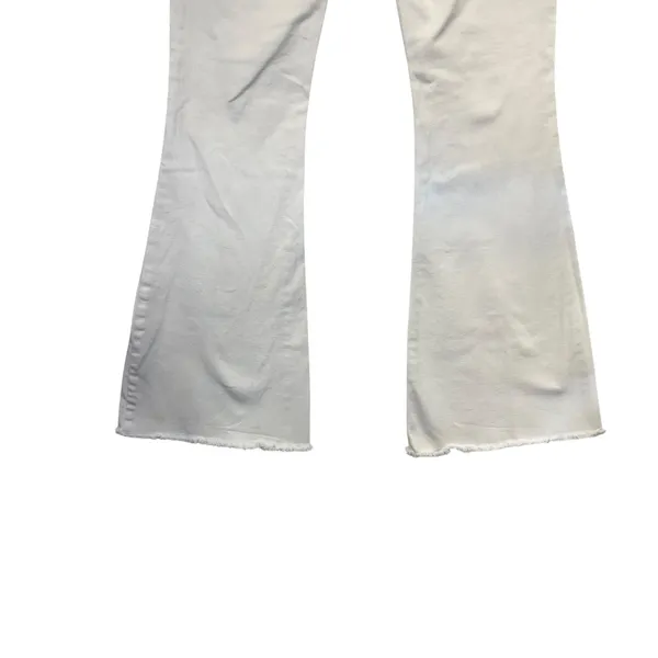 Abercrombie & Fitch Ultra High‎ Rise Flare Jeans White Button Fly Raw Hem 26/2R - Image 9