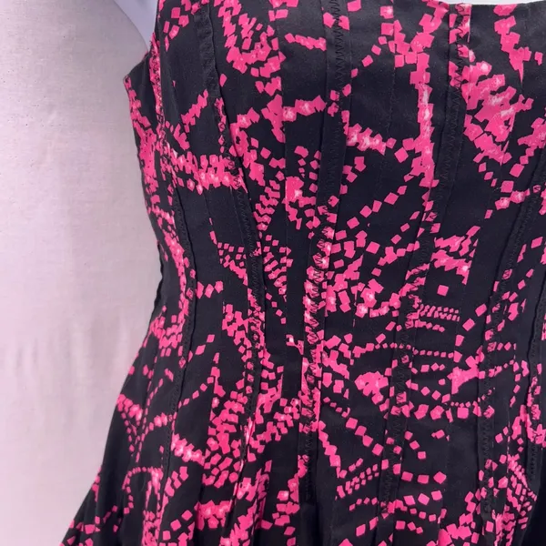 Jones New York Fit & Flare Dress Black‎ Pink 10 - Image 12