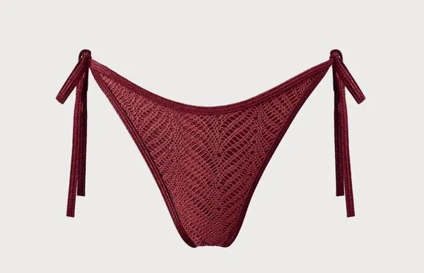 BERLOOK Burgundy Crochet Halter Triangle SET 55 Red - Image 8