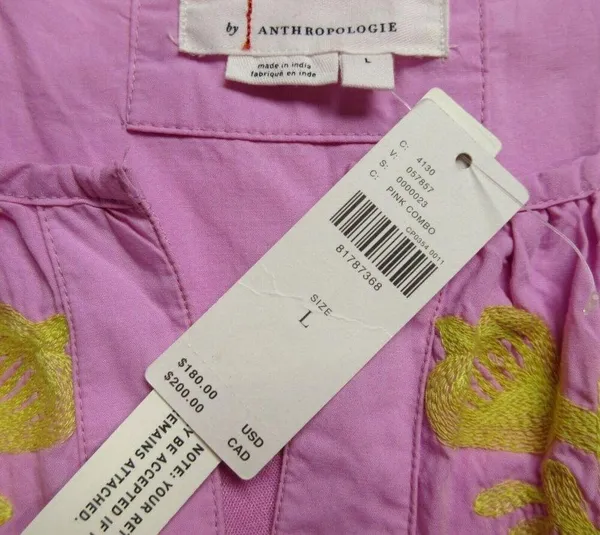 Anthropologie NWT Somerset Maxi in Pink Embroidered Edition Dress L - Image 10
