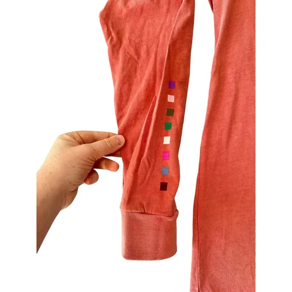 Peloton Everyday Oversized Crewneck Long Sleeve T-Shirt‎ Orange Cotton Small NWT - Image 3