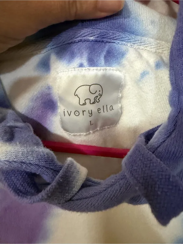 ivory ella Kids Tie-Dye Hoodie in Pink & Purple Swirl - Image 2