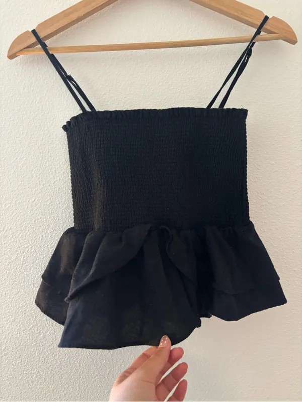 Zara smocked peplum top - Image 3