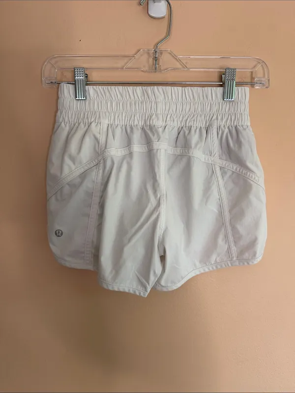 lululemon athletica Off-White Smocked Waist Running Shorts - Image 2